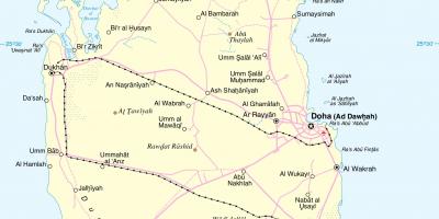 Катар дарожнага маршрут на карце